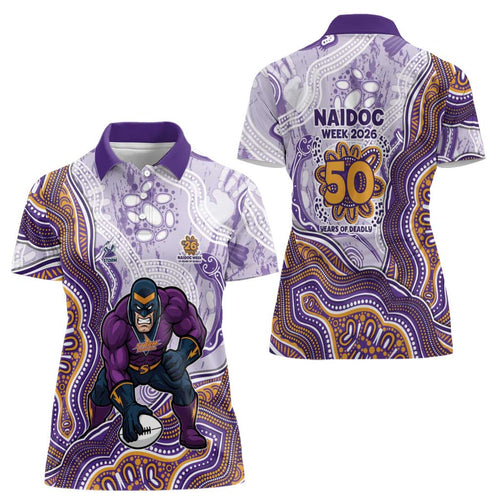 Melbourne Storm NAIDOC Week 2026 Women Polo Shirt First Nations of Australia Aboriginal Mascot Rugby