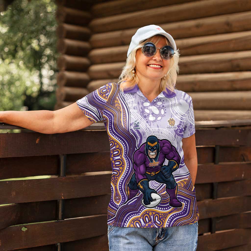 Melbourne Storm NAIDOC Week 2026 Women Polo Shirt First Nations of Australia Aboriginal Mascot Rugby