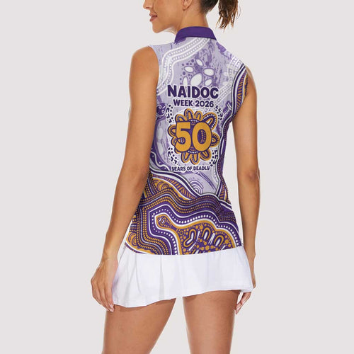 Melbourne Storm NAIDOC Week 2026 Women Sleeveless Polo Shirt First Nations of Australia Aboriginal Mascot Rugby