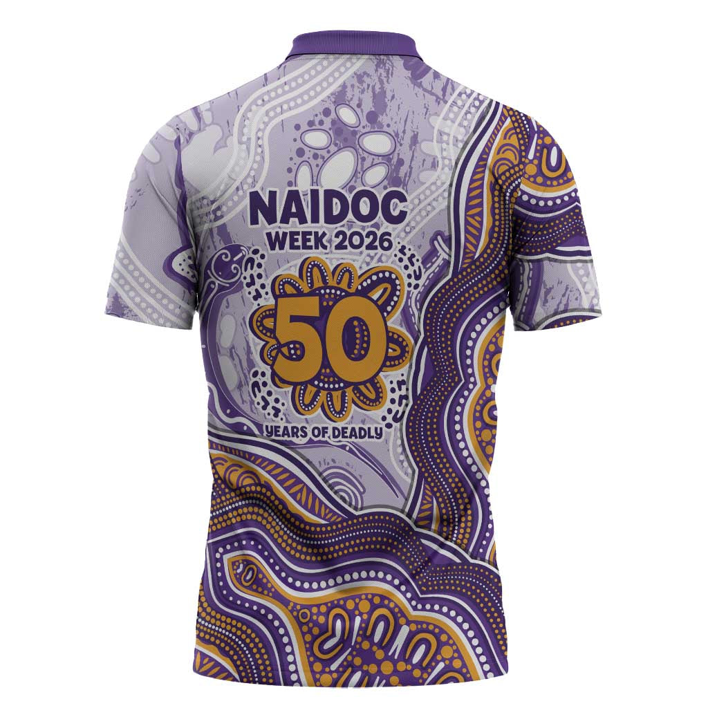 Melbourne Storm NAIDOC Week 2026 Zipper Polo Shirt First Nations of Australia Aboriginal Mascot Rugby