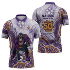 Melbourne Storm NAIDOC Week 2026 Zipper Polo Shirt First Nations of Australia Aboriginal Mascot Rugby