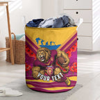 Personalised Brisbane Lions ANZAC Laundry Basket Military Remembrance Australian Football Mascot Camouflage