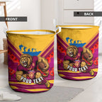 Personalised Brisbane Lions ANZAC Laundry Basket Military Remembrance Australian Football Mascot Camouflage