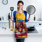 Personalised Brisbane Lions ANZAC Apron Military Remembrance Australian Football Mascot Camouflage