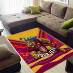 Personalised Brisbane Lions ANZAC Area Rug Military Remembrance Australian Football Mascot Camouflage