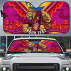 Personalised Brisbane Lions ANZAC Auto Sun Shade Military Remembrance Australian Football Mascot Camouflage