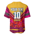 Personalised Brisbane Lions ANZAC Baseball Jersey Military Remembrance Australian Football Mascot Camouflage