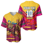 Personalised Brisbane Lions ANZAC Baseball Jersey Military Remembrance Australian Football Mascot Camouflage
