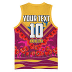 Personalised Brisbane Lions ANZAC Basketball Jersey Military Remembrance Australian Football Mascot Camouflage