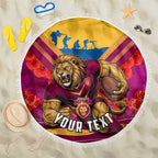 Personalised Brisbane Lions ANZAC Beach Blanket Military Remembrance Australian Football Mascot Camouflage