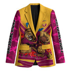 Personalised Brisbane Lions ANZAC Blazer Military Remembrance Australian Football Mascot Camouflage