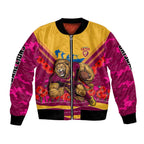 Personalised Brisbane Lions ANZAC Bomber Jacket Military Remembrance Australian Football Mascot Camouflage