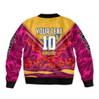 Personalised Brisbane Lions ANZAC Bomber Jacket Military Remembrance Australian Football Mascot Camouflage