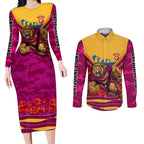 Personalised Brisbane Lions ANZAC Couples Matching Long Sleeve Bodycon Dress and Long Sleeve Button Shirt Military Remembrance Australian Football Mascot Camouflage