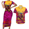 Personalised Brisbane Lions ANZAC Couples Matching Short Sleeve Bodycon Dress and Hawaiian Shirt Military Remembrance Australian Football Mascot Camouflage