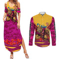 Personalised Brisbane Lions ANZAC Couples Matching Summer Maxi Dress and Long Sleeve Button Shirt Military Remembrance Australian Football Mascot Camouflage