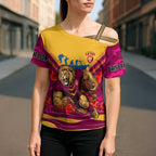 Personalised Brisbane Lions ANZAC Cross Shoulder Shirt Military Remembrance Australian Football Mascot Camouflage