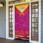 Personalised Brisbane Lions ANZAC Door Cover Military Remembrance Australian Football Mascot Camouflage
