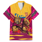 Personalised Brisbane Lions ANZAC Family Matching Puletasi and Hawaiian Shirt Military Remembrance Australian Football Mascot Camouflage