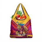 Personalised Brisbane Lions ANZAC Grocery Bag Military Remembrance Australian Football Mascot Camouflage