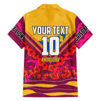 Personalised Brisbane Lions ANZAC Hawaiian Shirt Military Remembrance Australian Football Mascot Camouflage