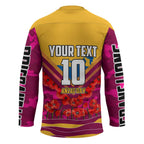 Personalised Brisbane Lions ANZAC Hockey Jersey Military Remembrance Australian Football Mascot Camouflage