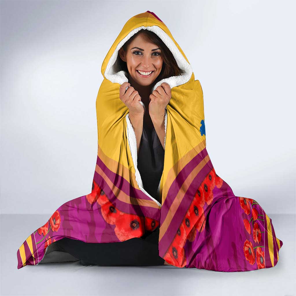Personalised Brisbane Lions ANZAC Hooded Blanket Military Remembrance Australian Football Mascot Camouflage