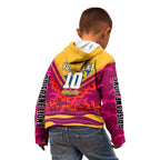 Personalised Brisbane Lions ANZAC Kid Hoodie Military Remembrance Australian Football Mascot Camouflage