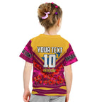 Personalised Brisbane Lions ANZAC Kid T Shirt Military Remembrance Australian Football Mascot Camouflage