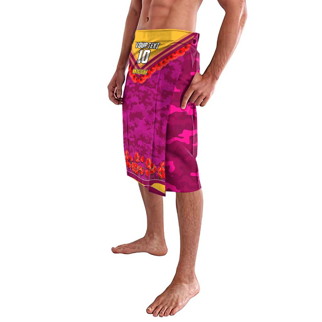 Personalised Brisbane Lions ANZAC Lavalava Military Remembrance Australian Football Mascot Camouflage