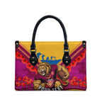 Personalised Brisbane Lions ANZAC Leather Bag Military Remembrance Australian Football Mascot Camouflage