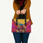 Personalised Brisbane Lions ANZAC Leather Bag Military Remembrance Australian Football Mascot Camouflage