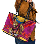 Personalised Brisbane Lions ANZAC Leather Tote Bag Military Remembrance Australian Football Mascot Camouflage