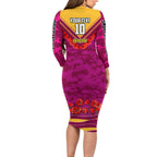 Personalised Brisbane Lions ANZAC Long Sleeve Bodycon Dress Military Remembrance Australian Football Mascot Camouflage