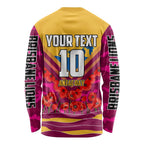 Personalised Brisbane Lions ANZAC Long Sleeve Shirt Military Remembrance Australian Football Mascot Camouflage