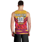 Personalised Brisbane Lions ANZAC Men Tank Top Military Remembrance Australian Football Mascot Camouflage