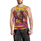 Personalised Brisbane Lions ANZAC Men Tank Top Military Remembrance Australian Football Mascot Camouflage