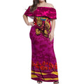 Personalised Brisbane Lions ANZAC Off Shoulder Maxi Dress Military Remembrance Australian Football Mascot Camouflage