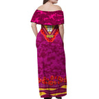Personalised Brisbane Lions ANZAC Off Shoulder Maxi Dress Military Remembrance Australian Football Mascot Camouflage