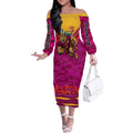 Personalised Brisbane Lions ANZAC Off The Shoulder Long Sleeve Dress Military Remembrance Australian Football Mascot Camouflage