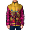 Personalised Brisbane Lions ANZAC Padded Jacket Military Remembrance Australian Football Mascot Camouflage