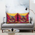 Personalised Brisbane Lions ANZAC Pillow Cover Military Remembrance Australian Football Mascot Camouflage