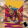 Personalised Brisbane Lions ANZAC Puzzle Military Remembrance Australian Football Mascot Camouflage