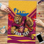 Personalised Brisbane Lions ANZAC Puzzle Military Remembrance Australian Football Mascot Camouflage