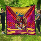 Personalised Brisbane Lions ANZAC Quilt Military Remembrance Australian Football Mascot Camouflage