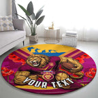 Personalised Brisbane Lions ANZAC Round Carpet Military Remembrance Australian Football Mascot Camouflage