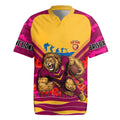 Personalised Brisbane Lions ANZAC Rugby Jersey Military Remembrance Australian Football Mascot Camouflage