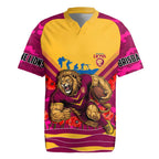 Personalised Brisbane Lions ANZAC Rugby Jersey Military Remembrance Australian Football Mascot Camouflage