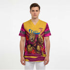 Personalised Brisbane Lions ANZAC Scrub Top Military Remembrance Australian Football Mascot Camouflage
