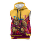 Personalised Brisbane Lions ANZAC Sleeveless Hoodie Military Remembrance Australian Football Mascot Camouflage